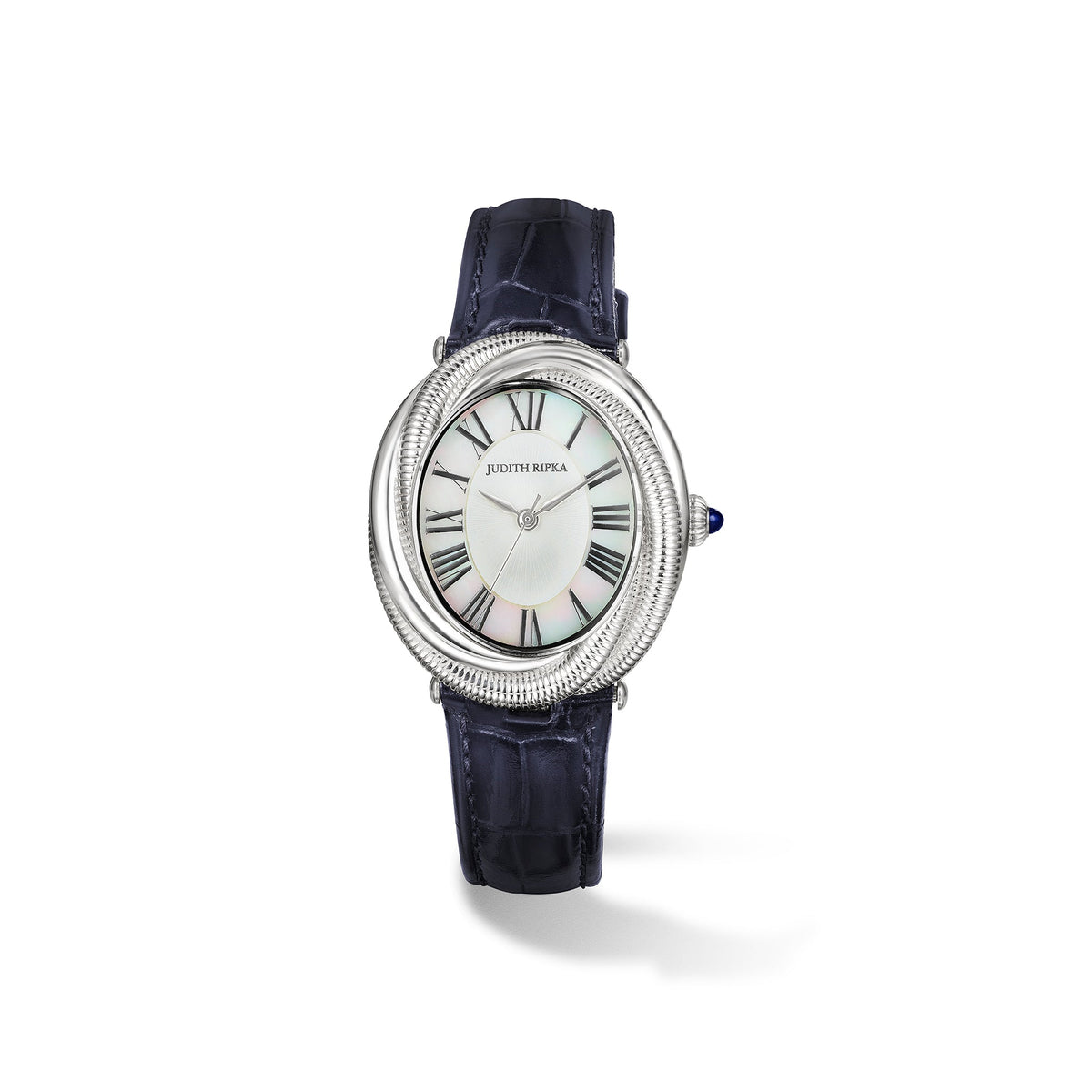 Eternity Watch with Mother of Pearl, Sapphire and Midnight Genuine Crocodile Strap