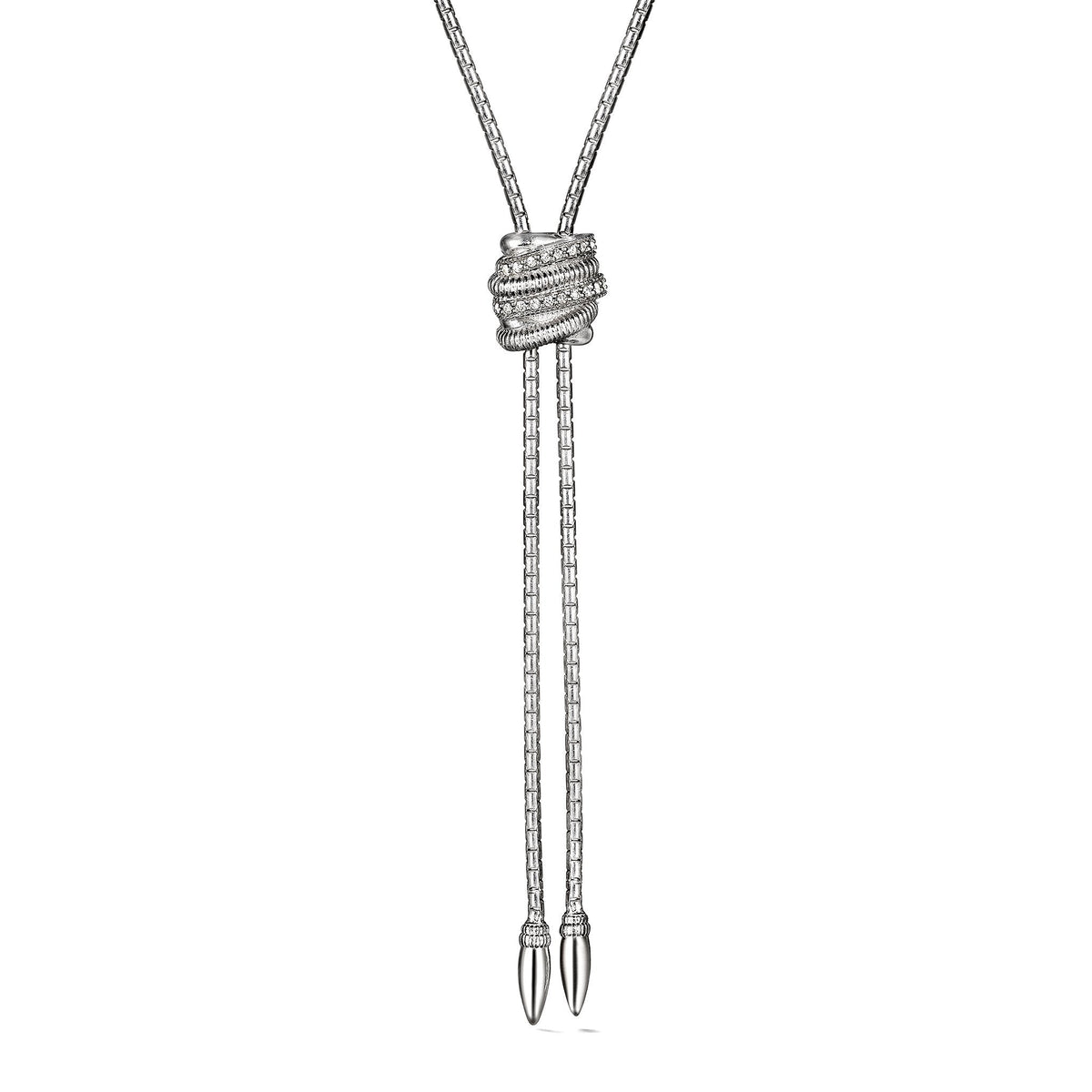 Eternity Adjustable Lariat Necklace with Diamonds