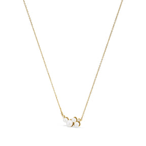 Shima Necklace with Freshwater Pearls and Diamonds in 18K