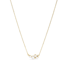 Shima Necklace with Freshwater Pearls and Diamonds in 18K