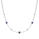 Max Station Necklace with Sapphire and Diamonds