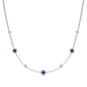 Max Station Necklace with Sapphire and Diamonds