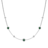 Max Station Necklace with Emerald and Diamonds
