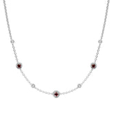 Max Station Necklace with Garnet and Diamonds