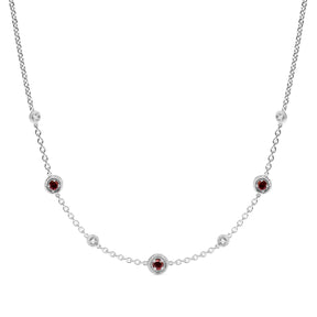 Max Station Necklace with Garnet and Diamonds