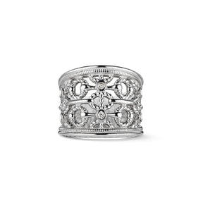 Vienna Wide Band Ring with Diamonds