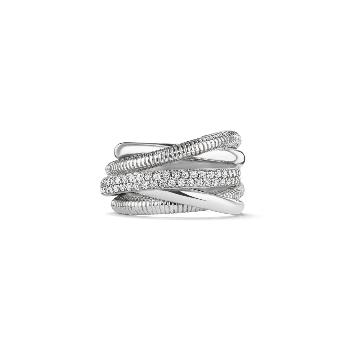 Eternity Five Band Highway Ring with Diamonds