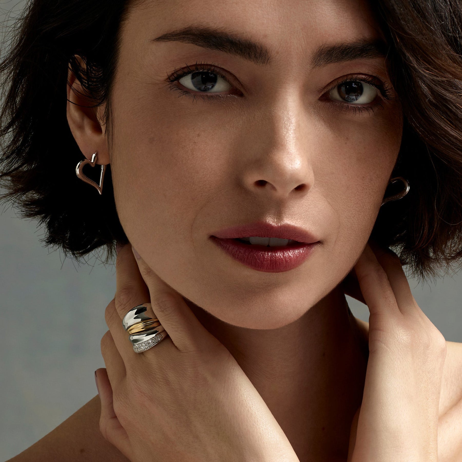 Eros Open Heart Hoop Earrings