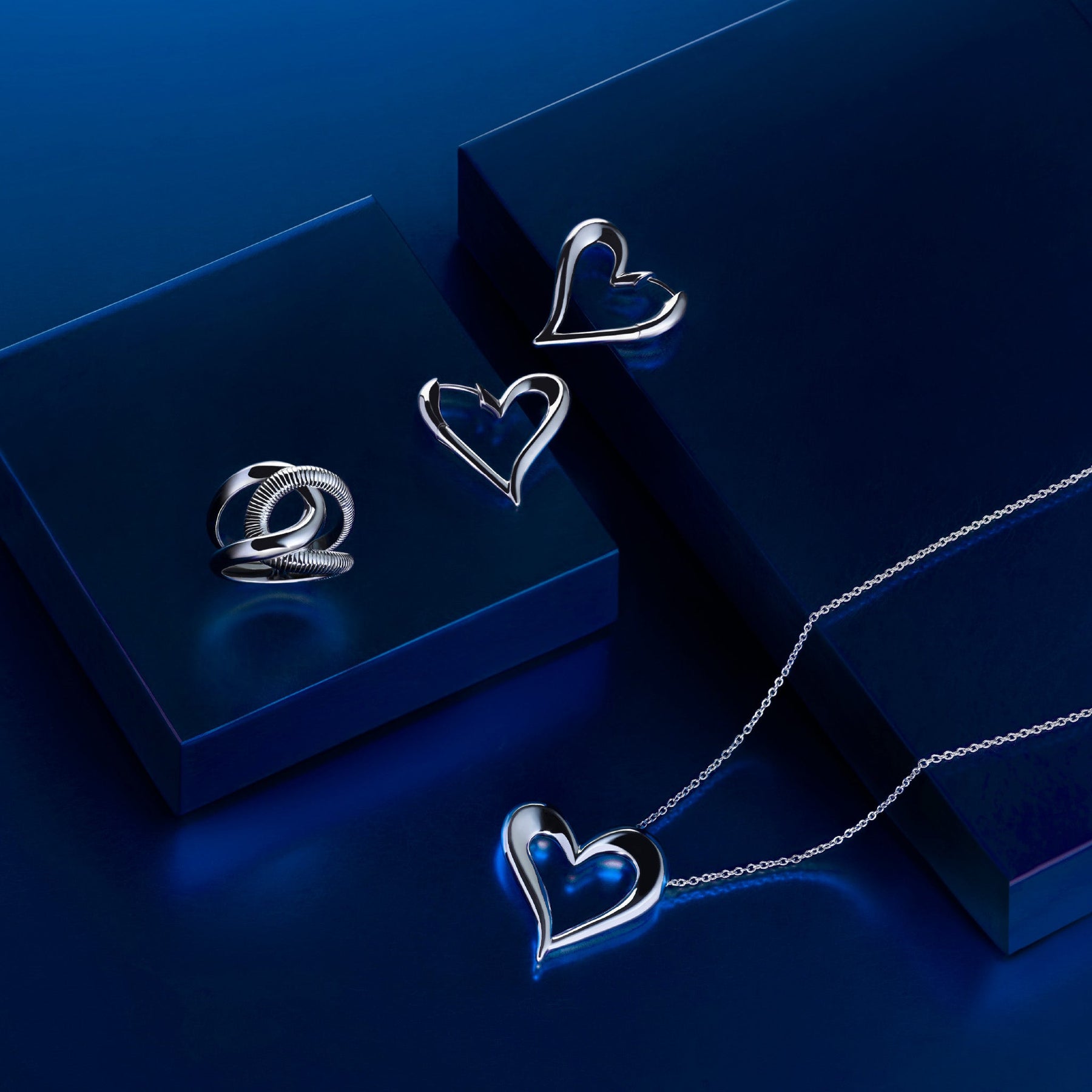 Eros Open Heart Hoop Earrings