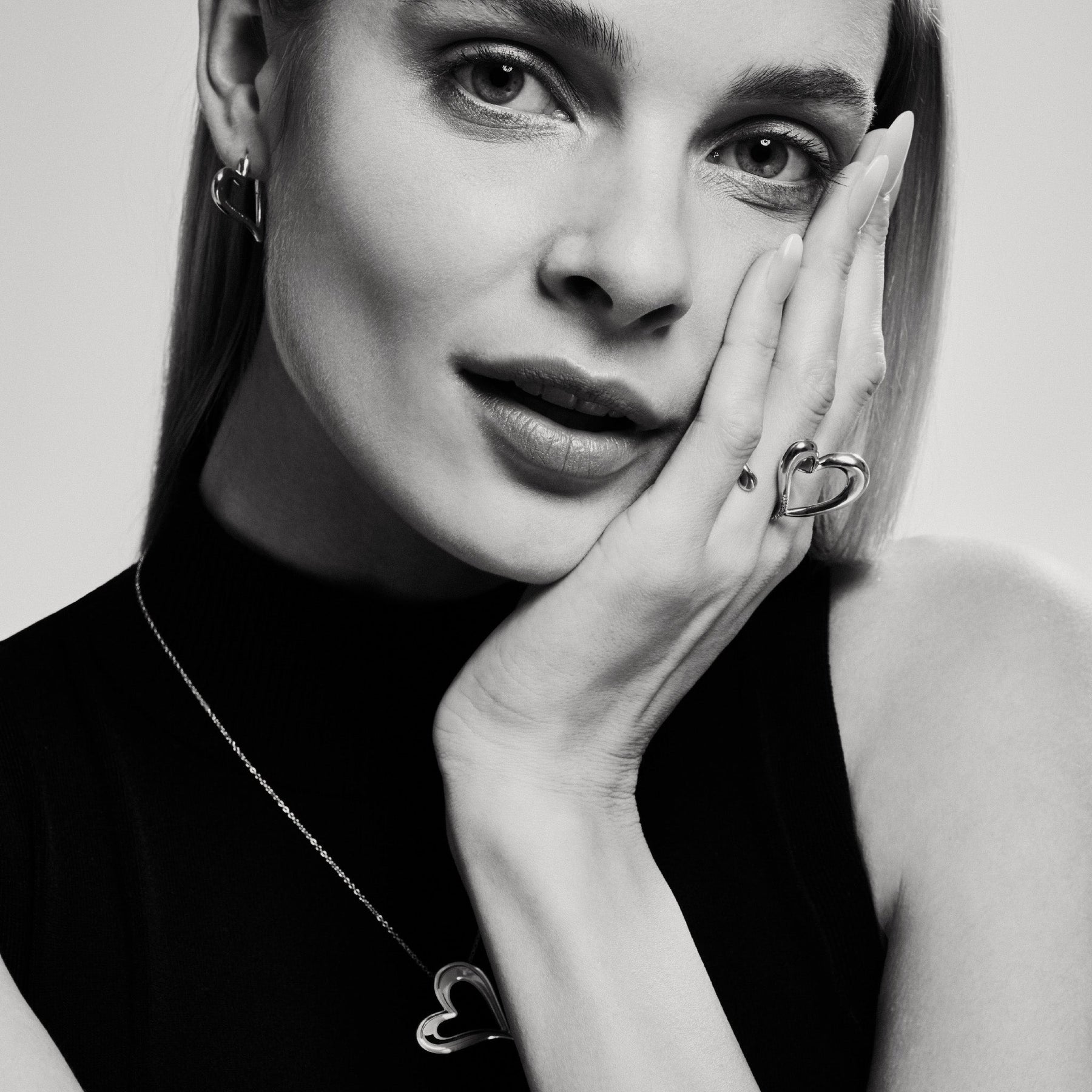 Eros Open Heart Hoop Earrings