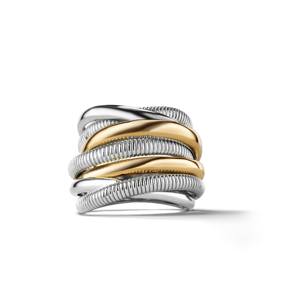 Eternity Seven Band Highway Ring with 18K Gold