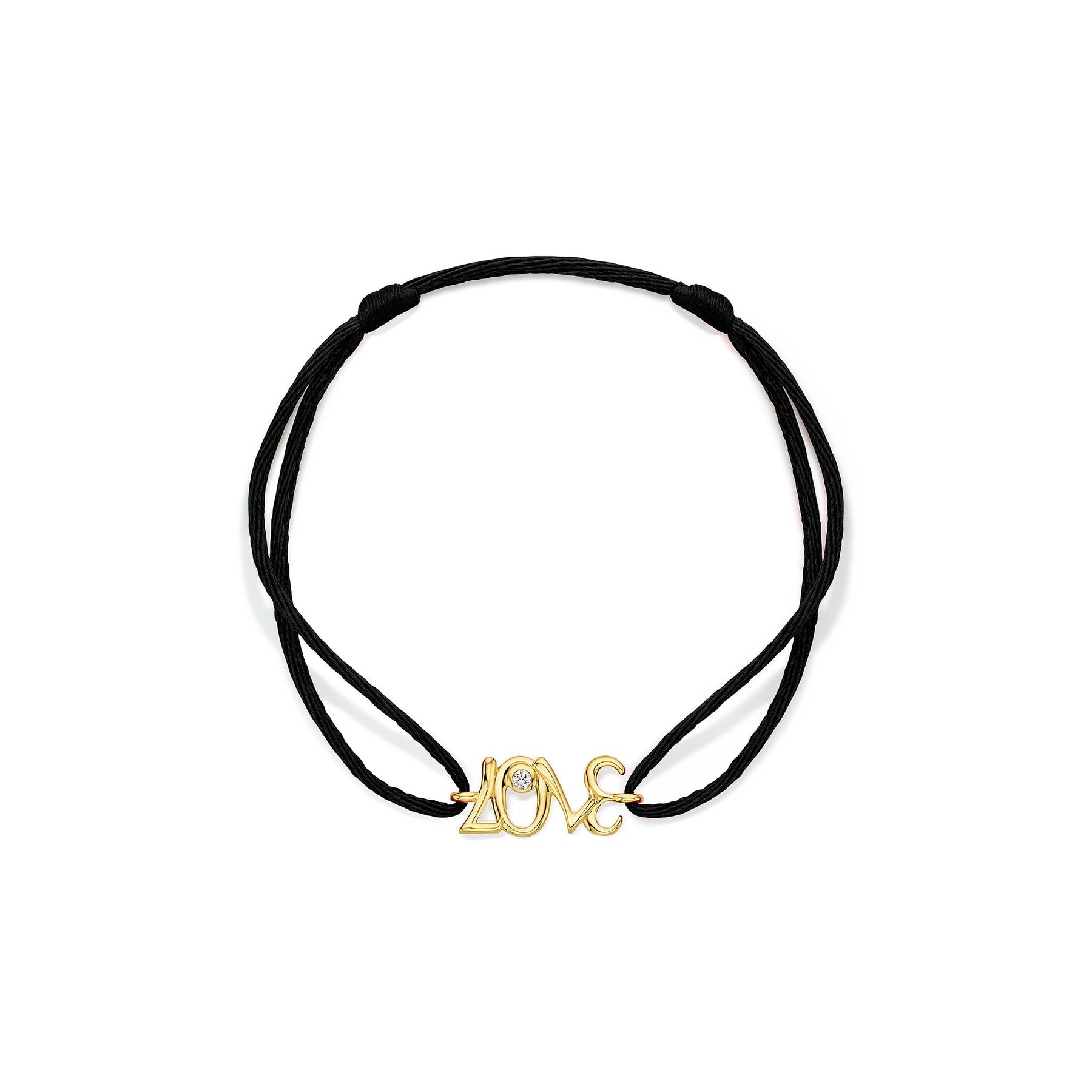 Eros 3707 Black Cord Bracelet with Diamond in 18K