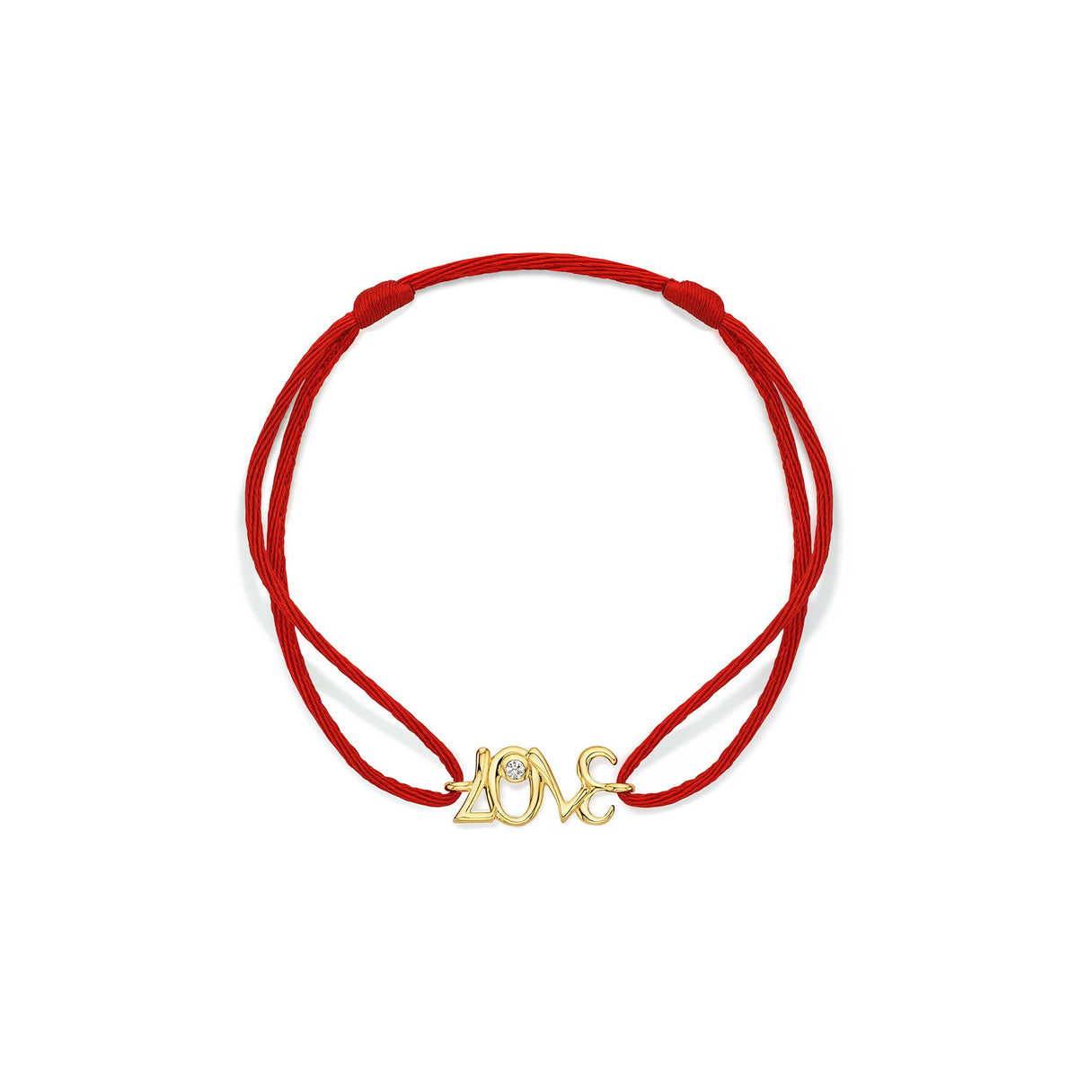 Eros 3707 Red Cord Bracelet with Diamond in 18K