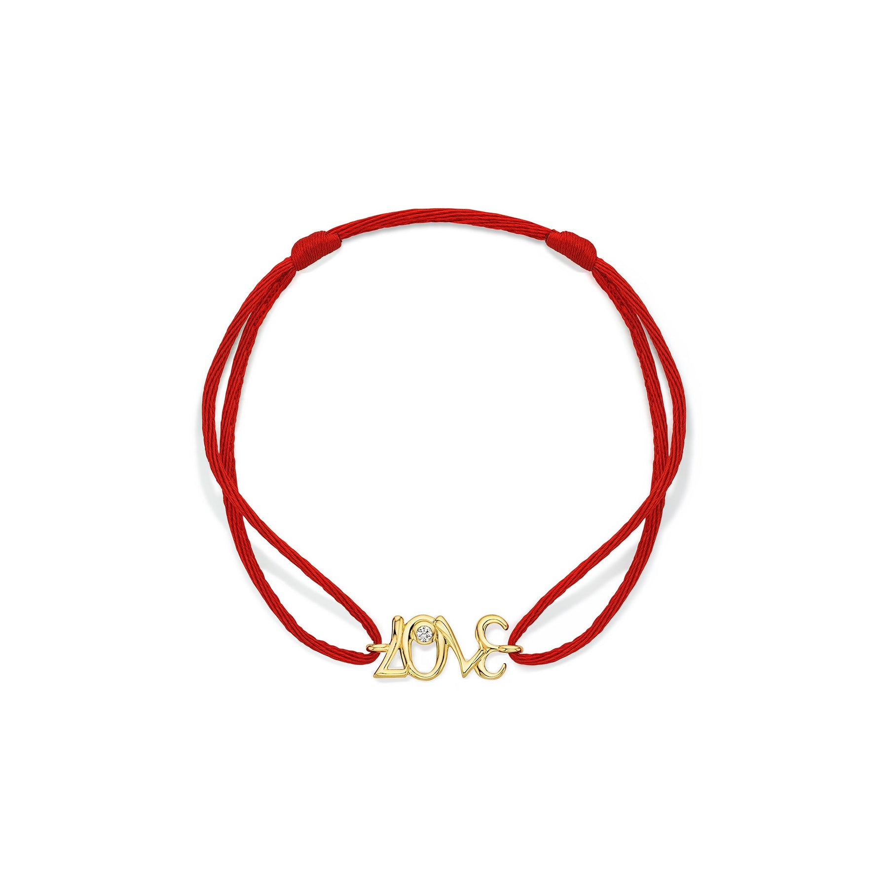 Eros 3707 Red Cord Bracelet with Diamond in 18K