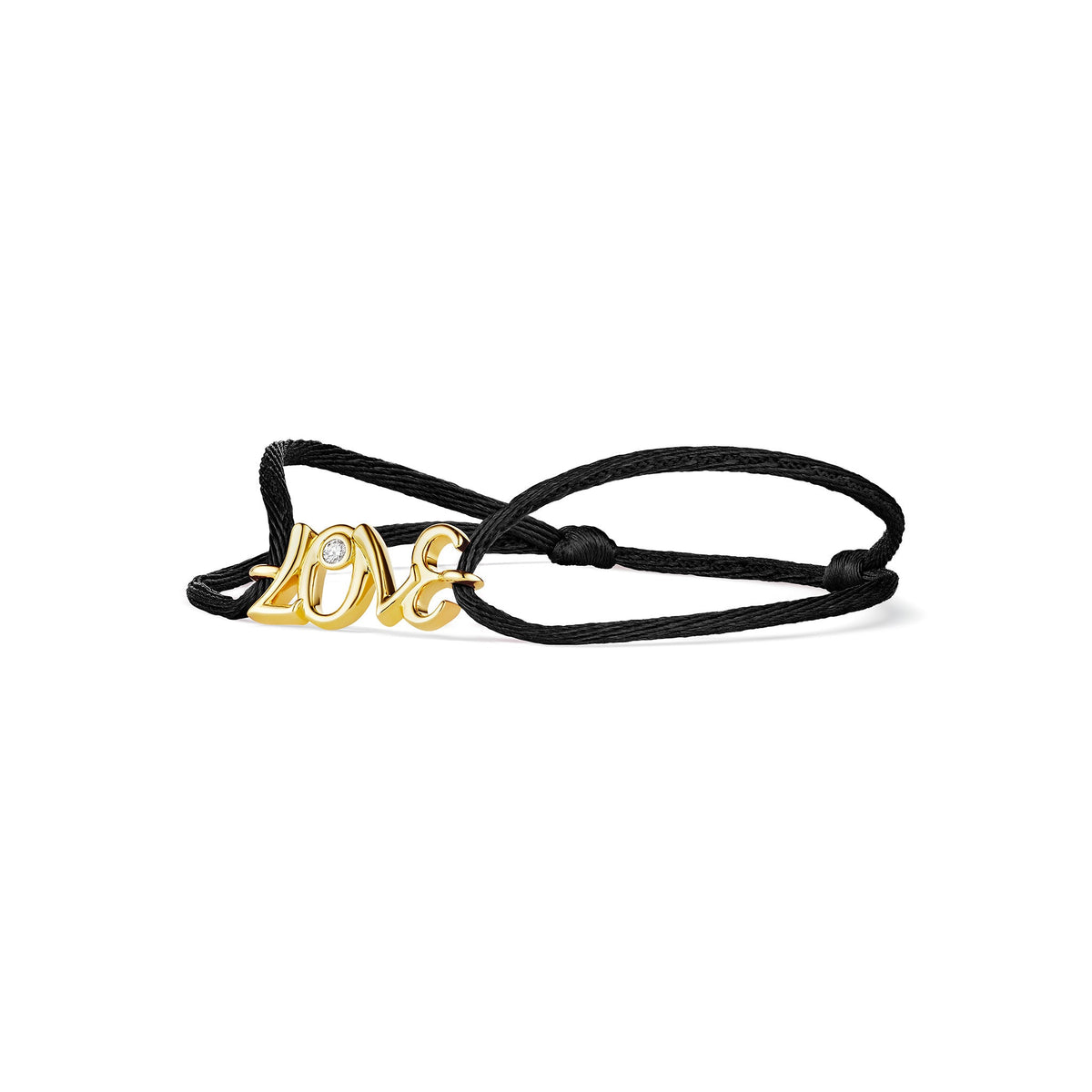 Eros 3707 Black Cord Bracelet with Diamond in 18K